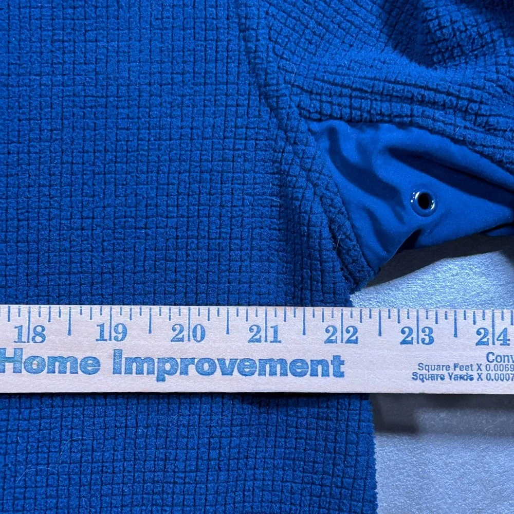 Greg Norman Blue Waffle‎ Knit Quarter Zip Fleece Water Repellent Pullover Mens S